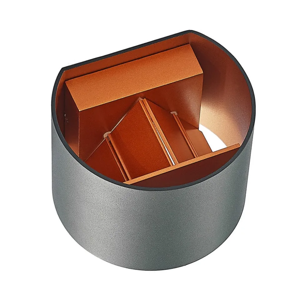 Arcchio vegglampe Zuzana, rund, svart, støpsel, 13 cm