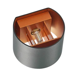 Arcchio vegglampe Zuzana, rund, svart, støpsel, 13 cm