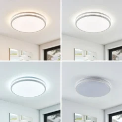 Arnim LED-taklampe, hvit, plast, Ø 49 cm, IP44