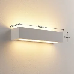 Arya vegglampe, opp/ned, hvit, gips, G9, 2 lyskilder, lakkerbar