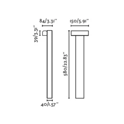Balic LED-sokkellampe, svart, aluminium, høyde 58 cm