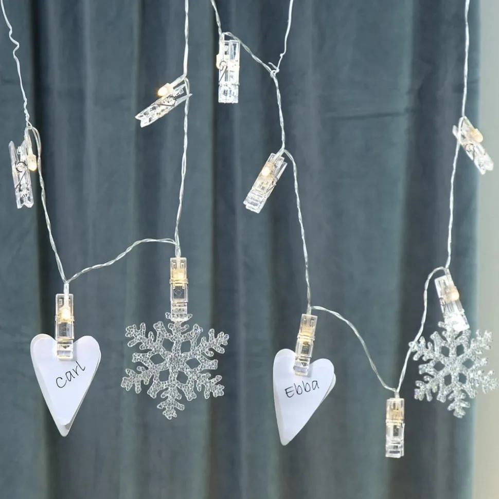 Batteridrevet LED-bildelyslenke Clippy, timer