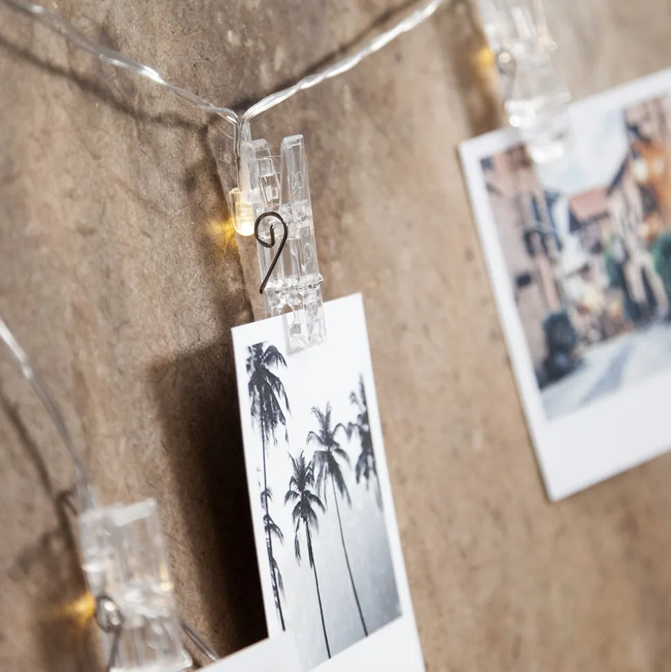 Batteridrevet LED-bildelyslenke Clippy, timer