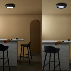 Beacon taklampe Fjord, svart, gips, Ø 28 cm, GX53