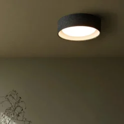 Beacon taklampe Uno, mørkegrå, tekstil, Ø 25 cm, GX53