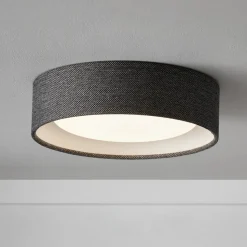 Beacon taklampe Uno, mørkegrå, tekstil, Ø 25 cm, GX53