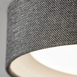 Beacon taklampe Uno, mørkegrå, tekstil, Ø 25 cm, GX53