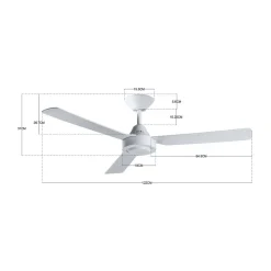 Beacon takvifte Bayside Calypso hvit Ø 122 cm stillegående