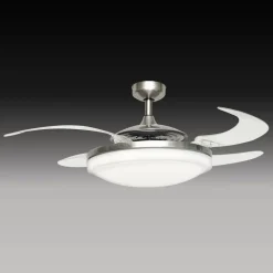 Beacon vifte med lys Fanaway Evo 2, matt krom, stillegående