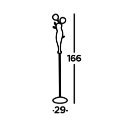 Bellis II gulvlampe, antikk messingfarget, glass, 3 lyskilder, G9