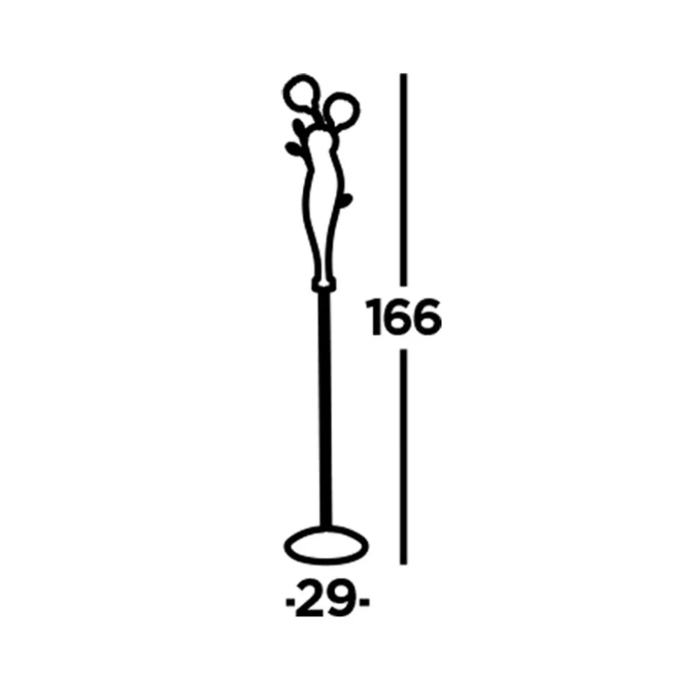 Bellis II gulvlampe, antikk messingfarget, glass, 3 lyskilder, G9