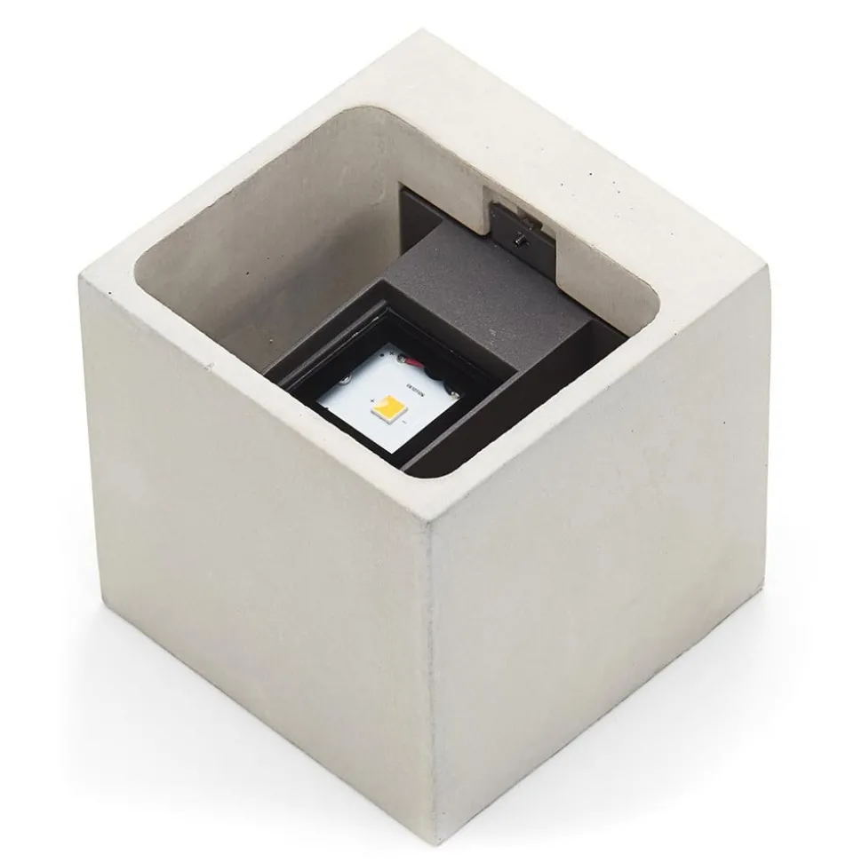 Betonggrå LED utendørs vegglampe Riak