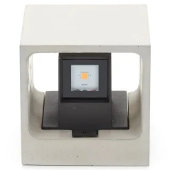 Betonggrå LED utendørs vegglampe Riak