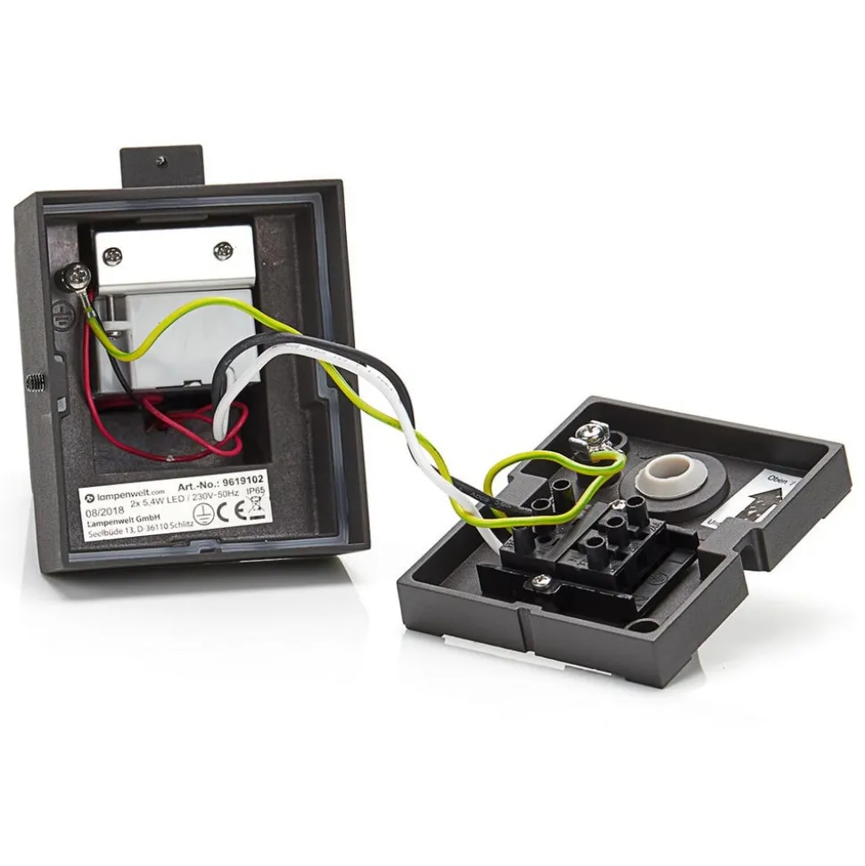 Betonggrå LED utendørs vegglampe Riak