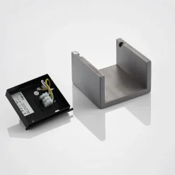 Betongvegglampe Smira i grått, 12,5x12,5cm