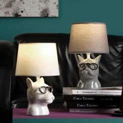 Biagio bordlampe, hvit, keramikk, 29 cm høy, E14