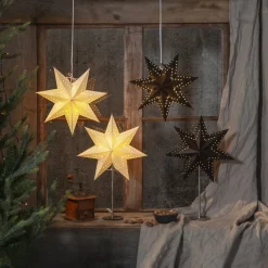 Bobo bordlampe, hvit, papirstjerne, høyde 51 cm, E14