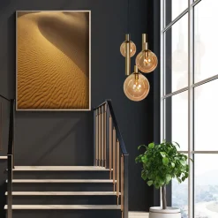 Bollique hengelampe, 5 lyskilder, rund, messing, GU10 + E27