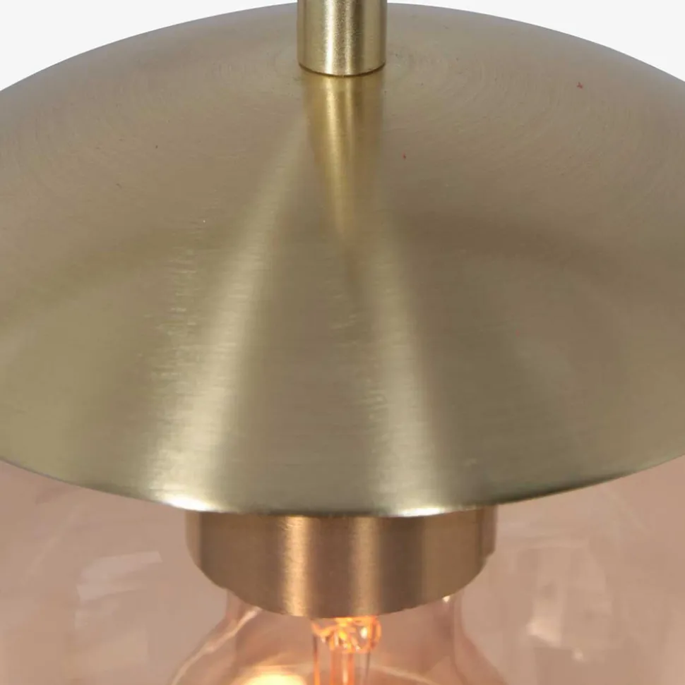 Bollique hengelampe, messing, Ø 20 cm, glass, 1 lyskilde, kuppel