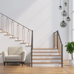 Bollique hengelampe, røykgrå/svart, glass, 5 lyskilder