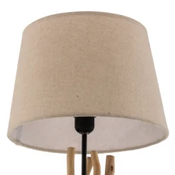 Bordlampe Agar med stoffskjerm og treelement