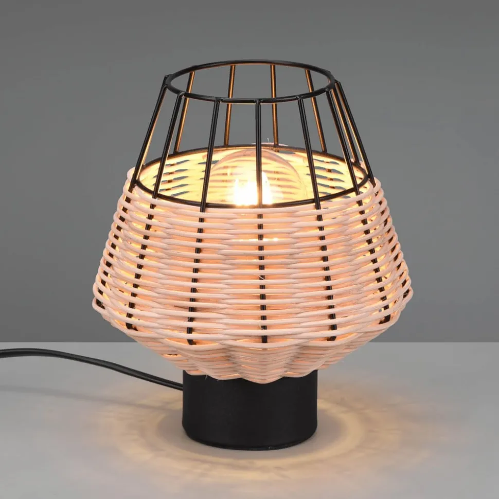 Bordlampe Borka med rotting og bur, natur