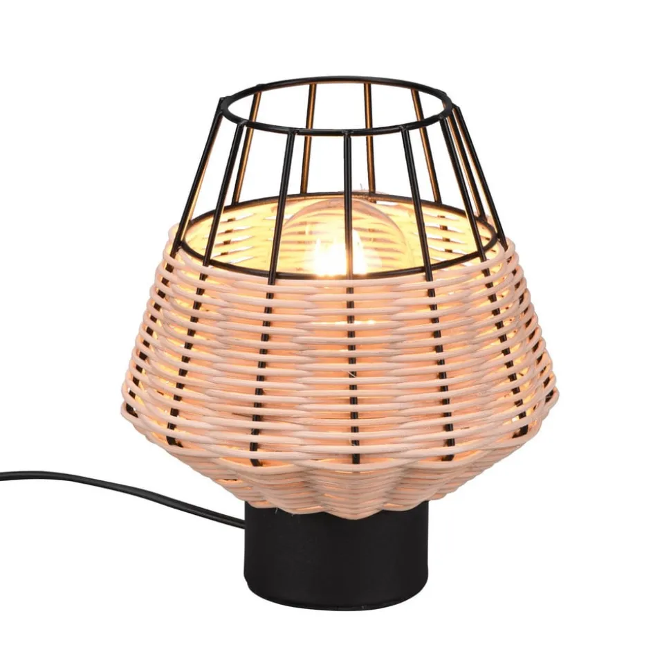 Bordlampe Borka med rotting og bur, natur