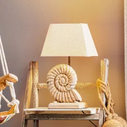 Bordlampe Conchiglia med dekorert fot