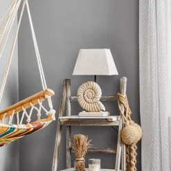 Bordlampe Conchiglia med dekorert fot