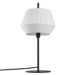 Bordlampe Dicte, håndbundet skjerm, hvit