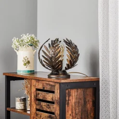 Bordlampe Felce som bregne i bronse, høyde 24 cm