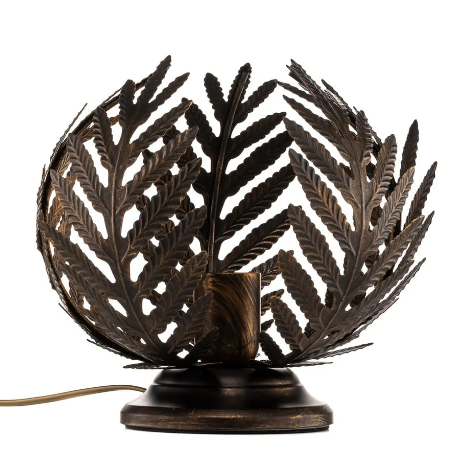 Bordlampe Felce som bregne i bronse, høyde 24 cm