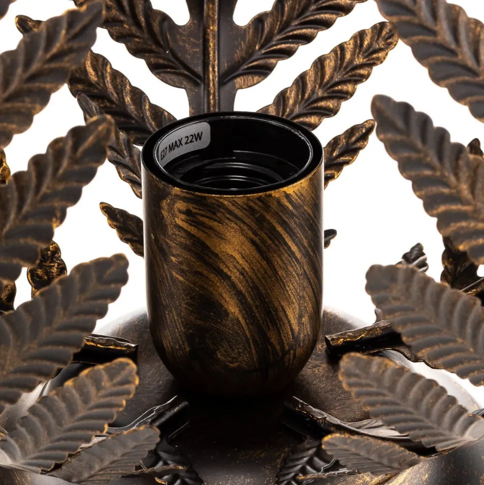 Bordlampe Felce som bregne i bronse, høyde 24 cm