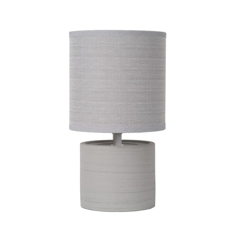 Bordlampe Greasby med tekstilskjerm, grå