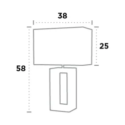 Bordlampe i tekstil Mirror, svart