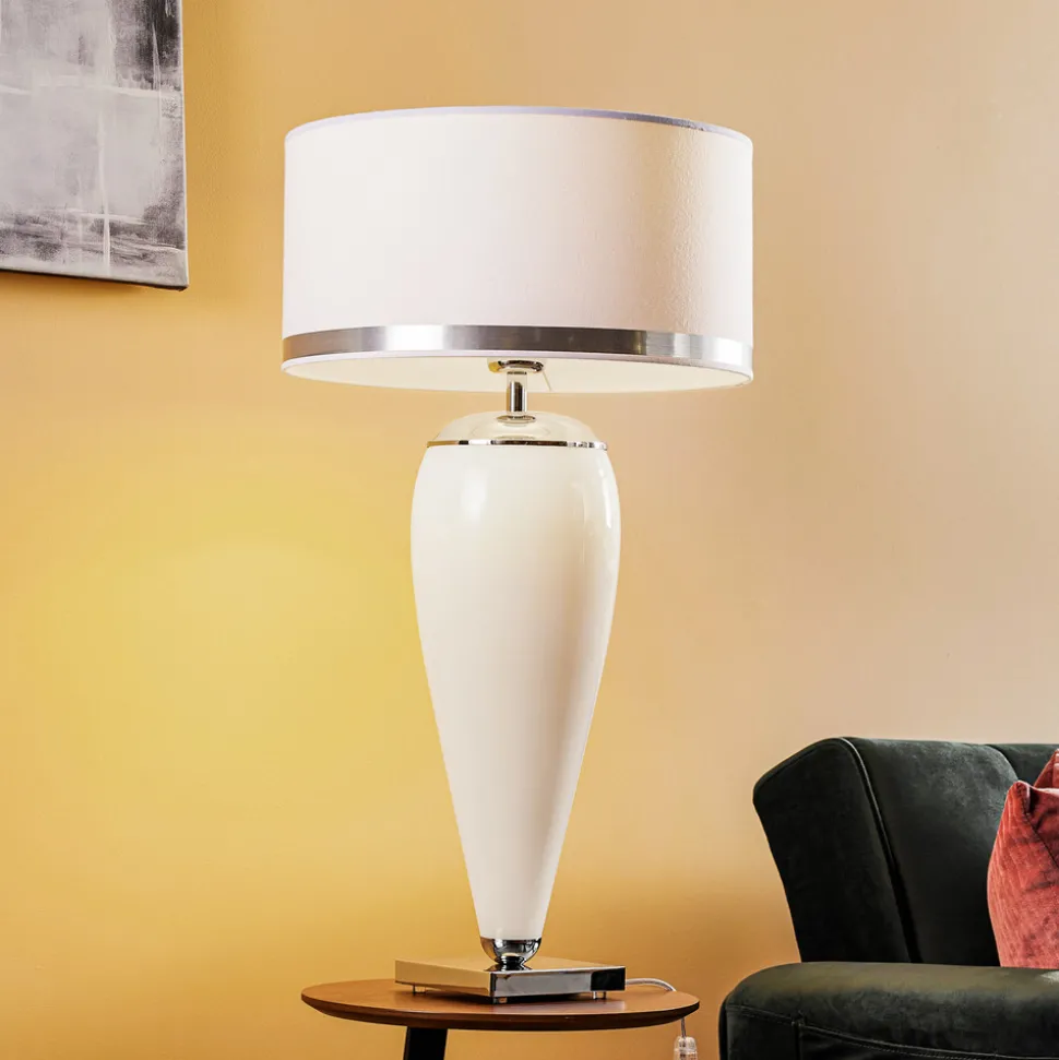 Bordlampe Lund, hvit/opal, høyde 70 cm