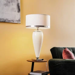 Bordlampe Lund, hvit/opal, høyde 70 cm