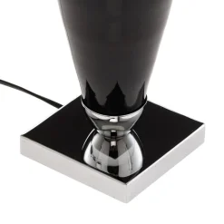 Bordlampe Lund, svart/hvit, høyde 60 cm, tekstil