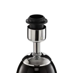 Bordlampe Lund, svart/hvit, høyde 60 cm, tekstil