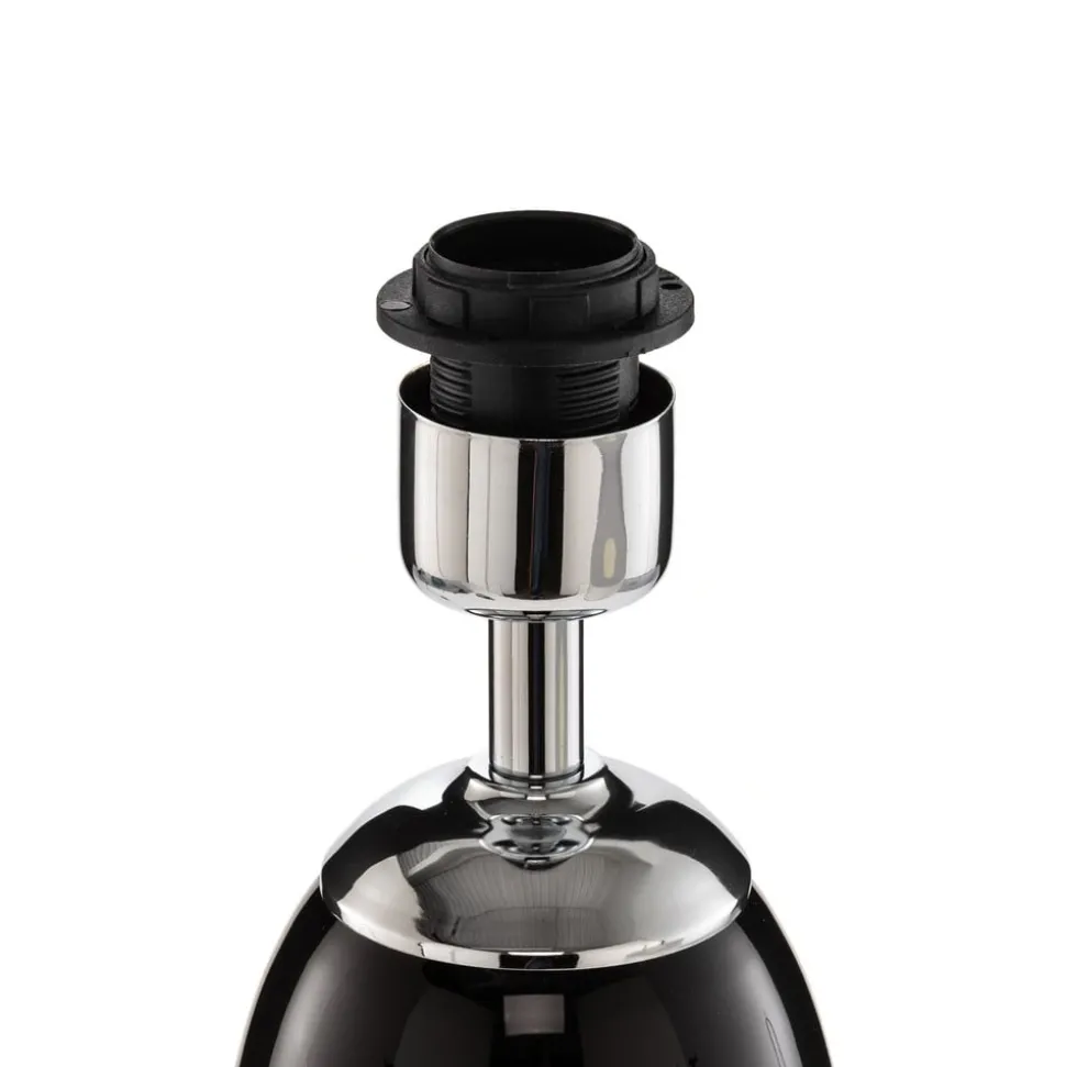 Bordlampe Lund, svart/hvit, høyde 60 cm, tekstil