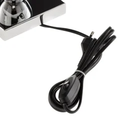 Bordlampe Lund, svart/hvit, høyde 60 cm, tekstil