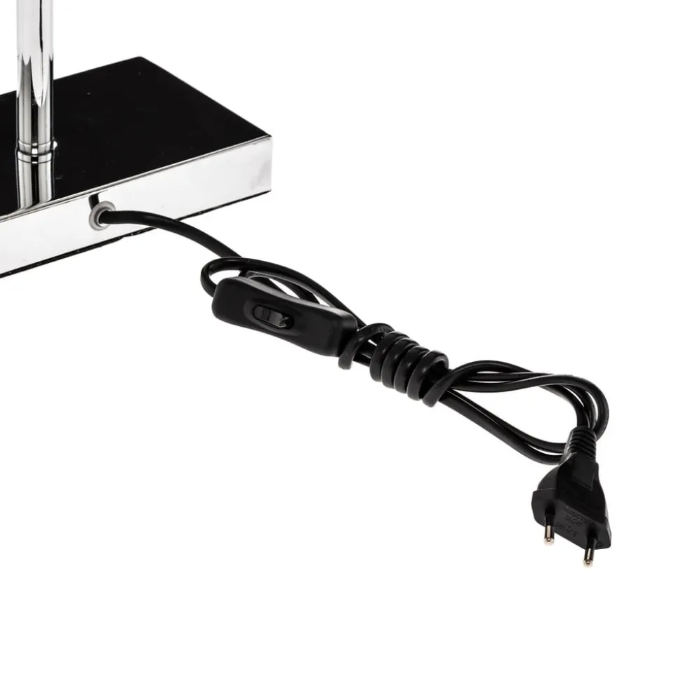 Bordlampe Makani, krom, med skjelldekor