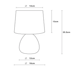 Bordlampe Marmo med keramikkfot, hvit