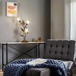 Bordlampe Miranda med 3 lyskilder, bronse