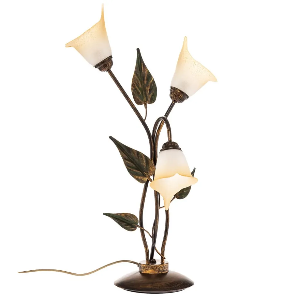 Bordlampe Miranda med 3 lyskilder, bronse