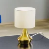 Bordlampe Ottone med tekstilskjerm, messing