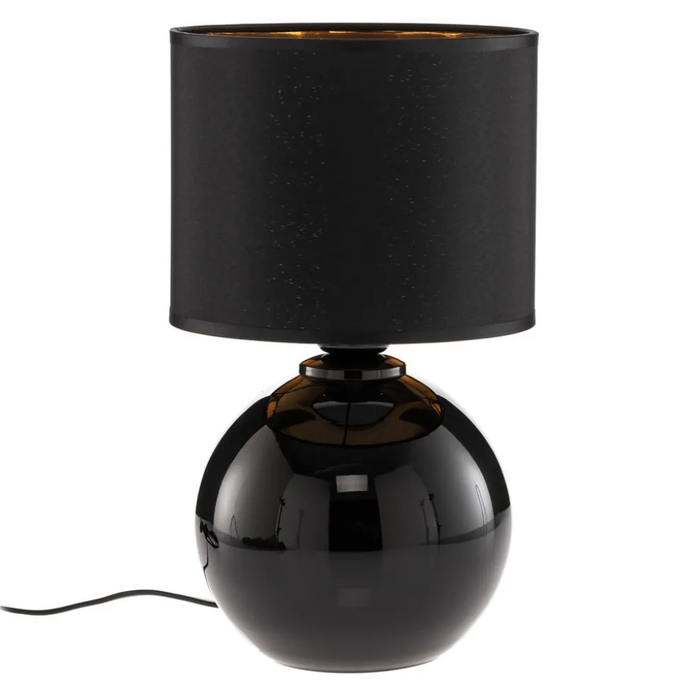 Bordlampe Palla, Ø 20 cm, svart/gull