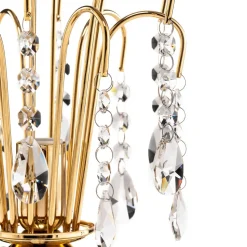 Bordlampe Pioggia med krystallregn, 26 cm, gull