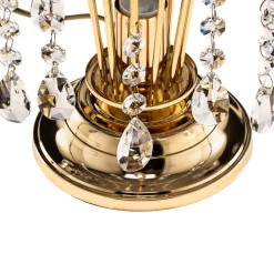 Bordlampe Pioggia med krystallregn, 26 cm, gull