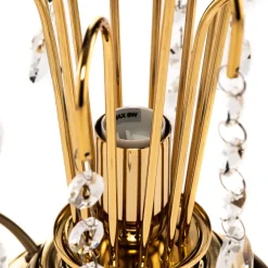 Bordlampe Pioggia med krystallregn, 26 cm, gull